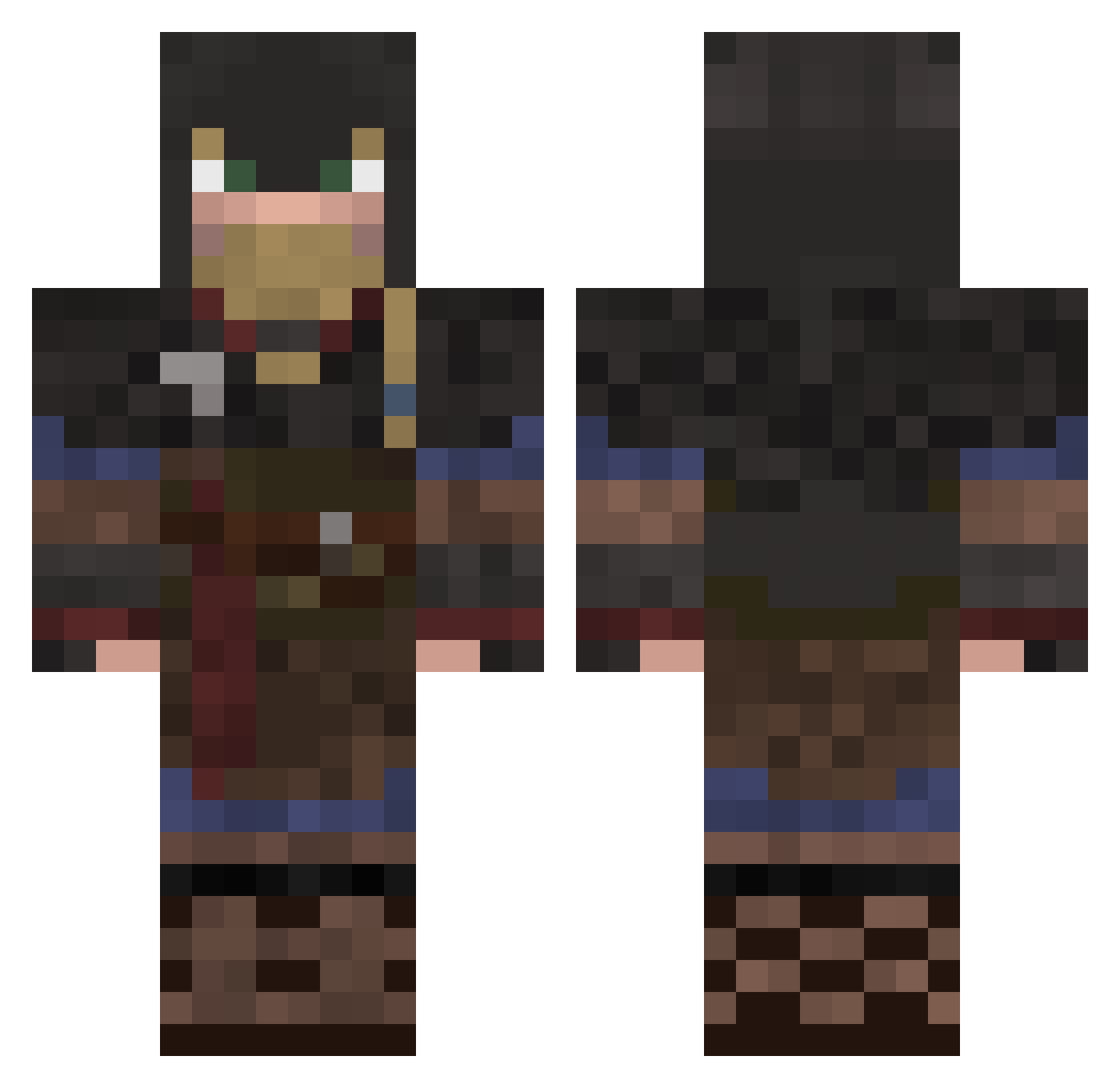 KocarCze Minecraft skin, front and back view