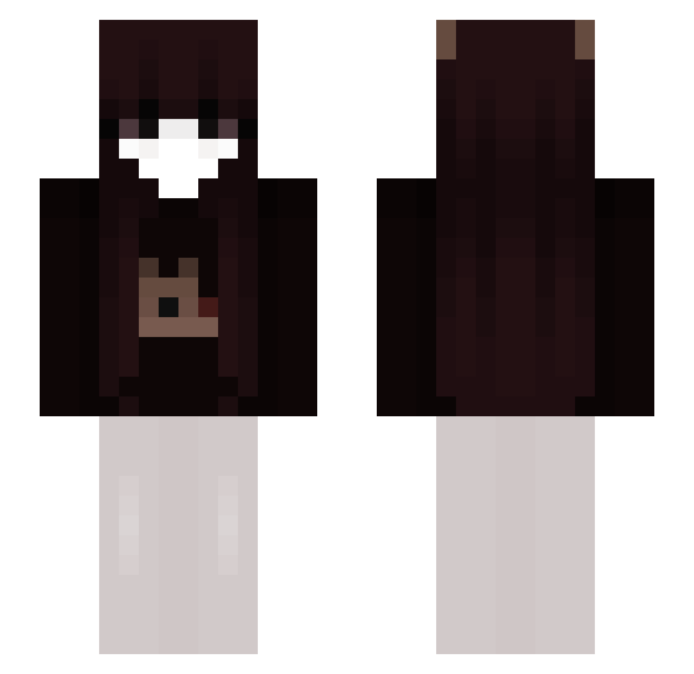 1v55 Minecraft skin, front and back view