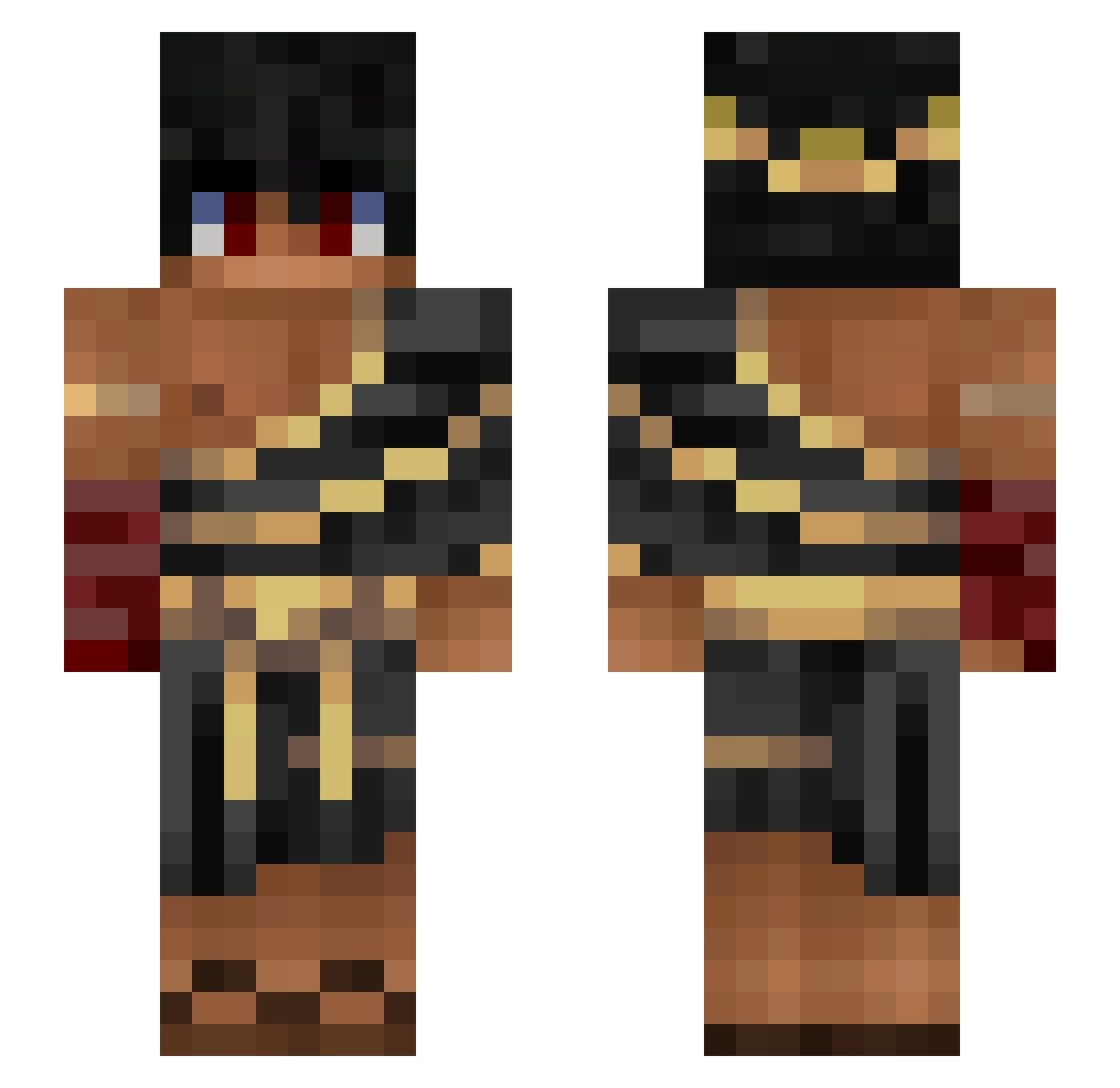 Kry5o Minecraft skin, front and back view
