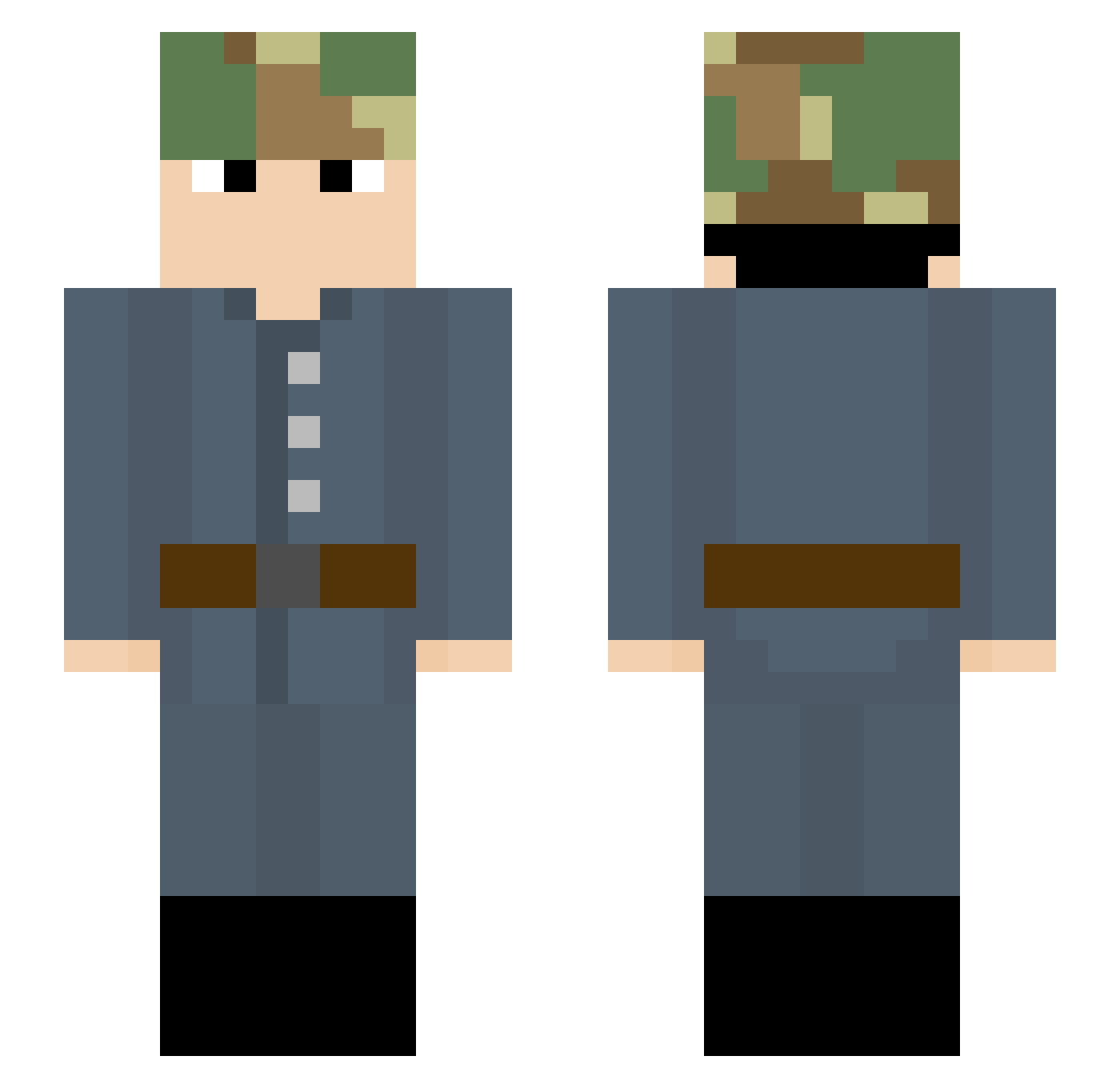 bonife Minecraft skin, front and back view
