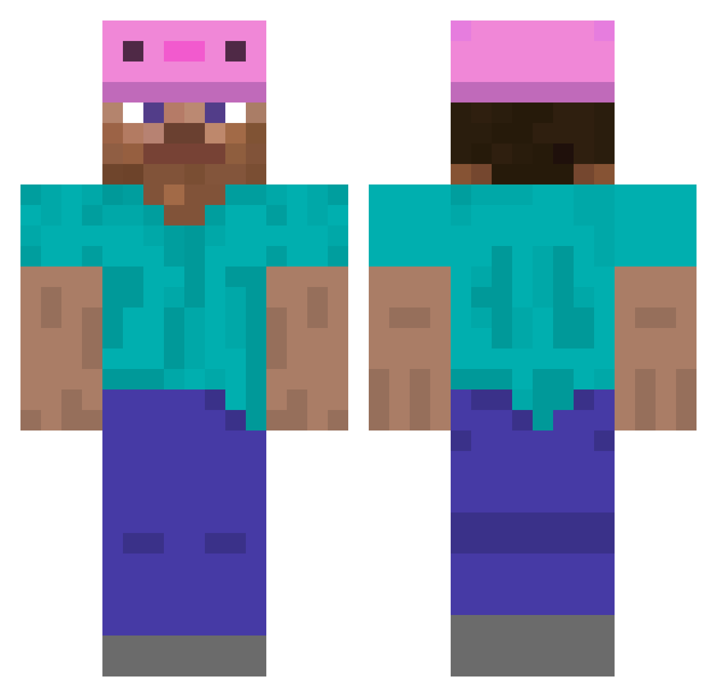 Y_J0 Minecraft skin, front and back view