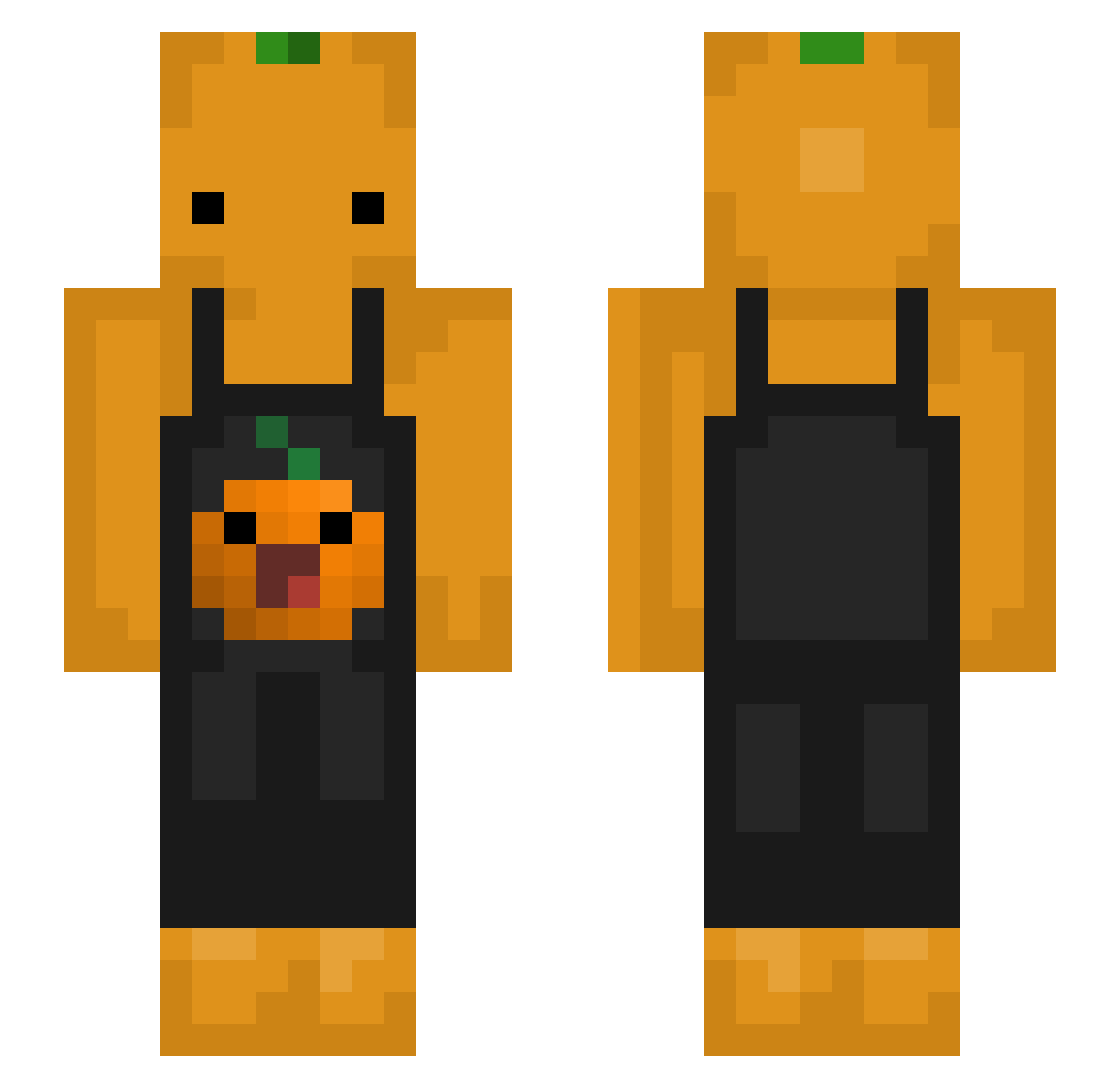 Skimboards Minecraft skin, front and back view