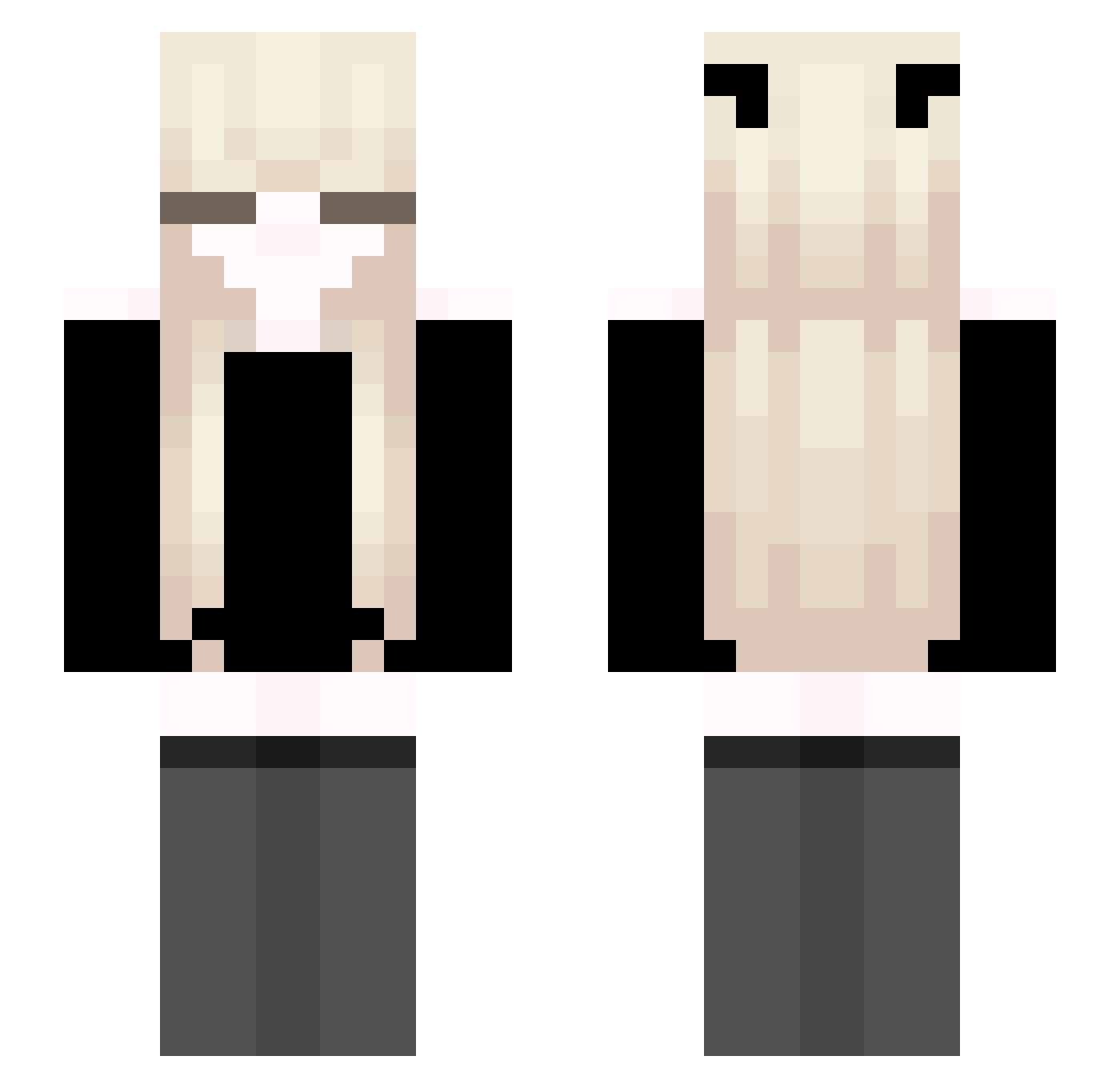 Spadeveil Minecraft skin, front and back view