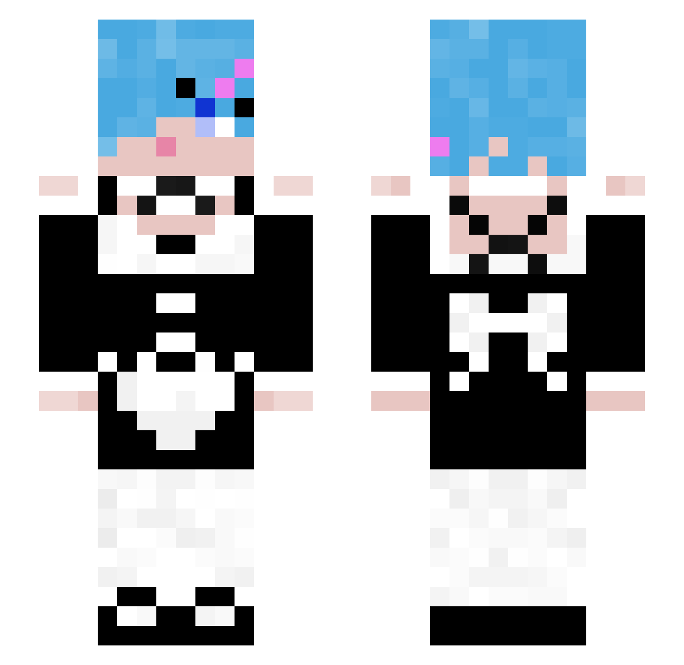 Vam2 Minecraft skin, front and back view
