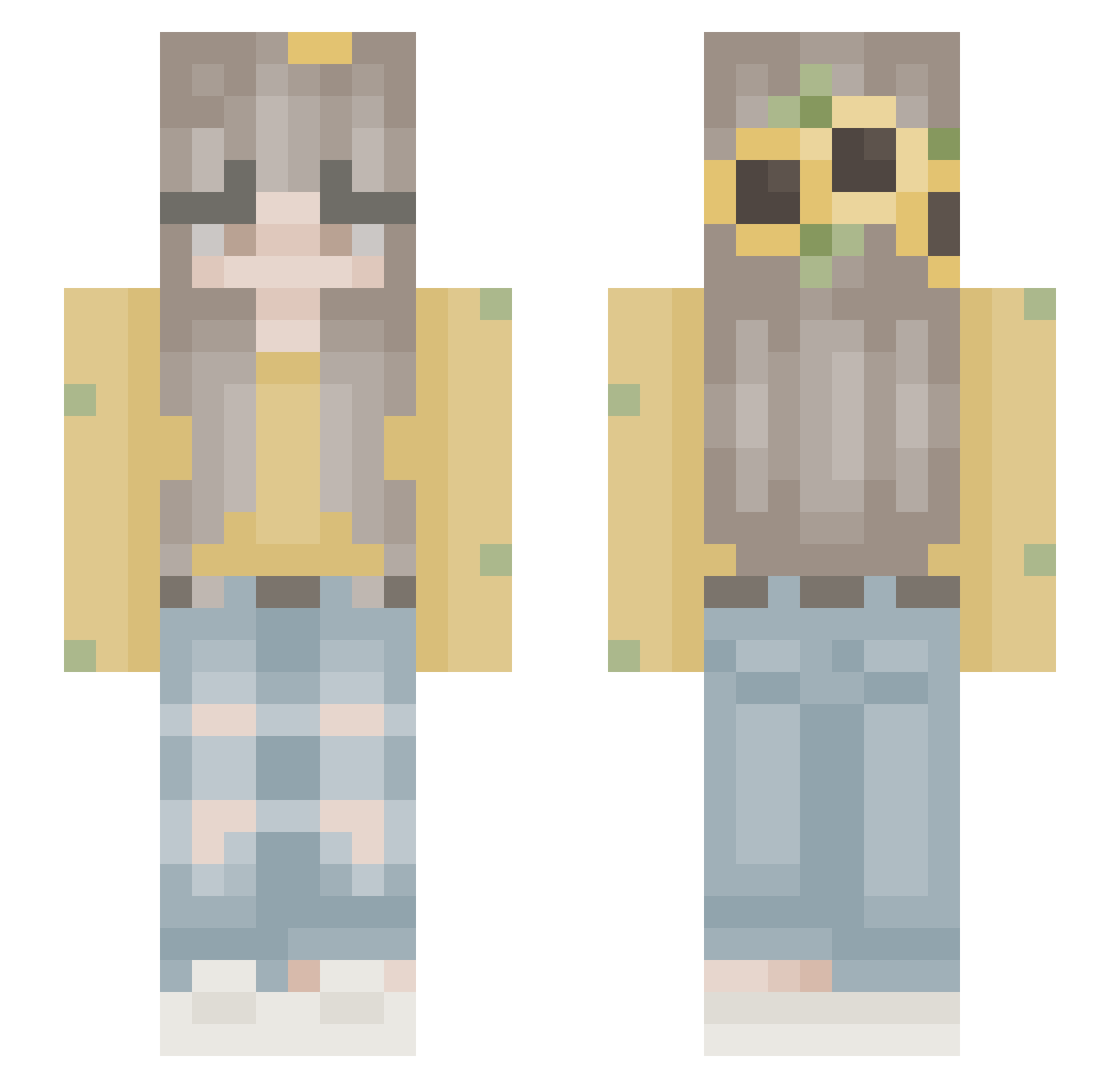 ChainedEuphoria Minecraft skin, front and back view