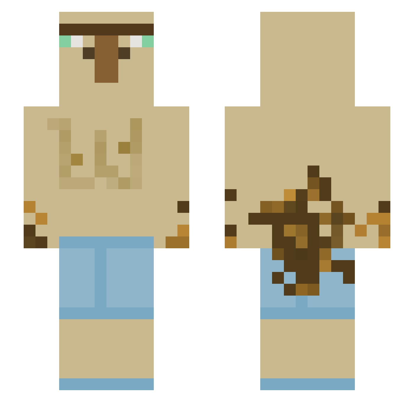 xveeil Minecraft skin, front and back view