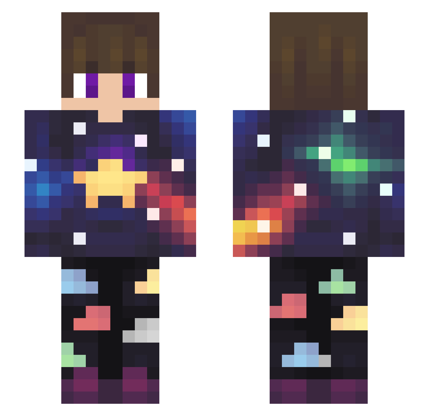 Cosmilkq_ Minecraft skin, front and back view