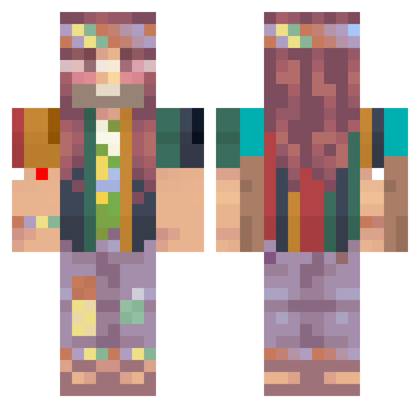 Laszk Minecraft skin, front and back view