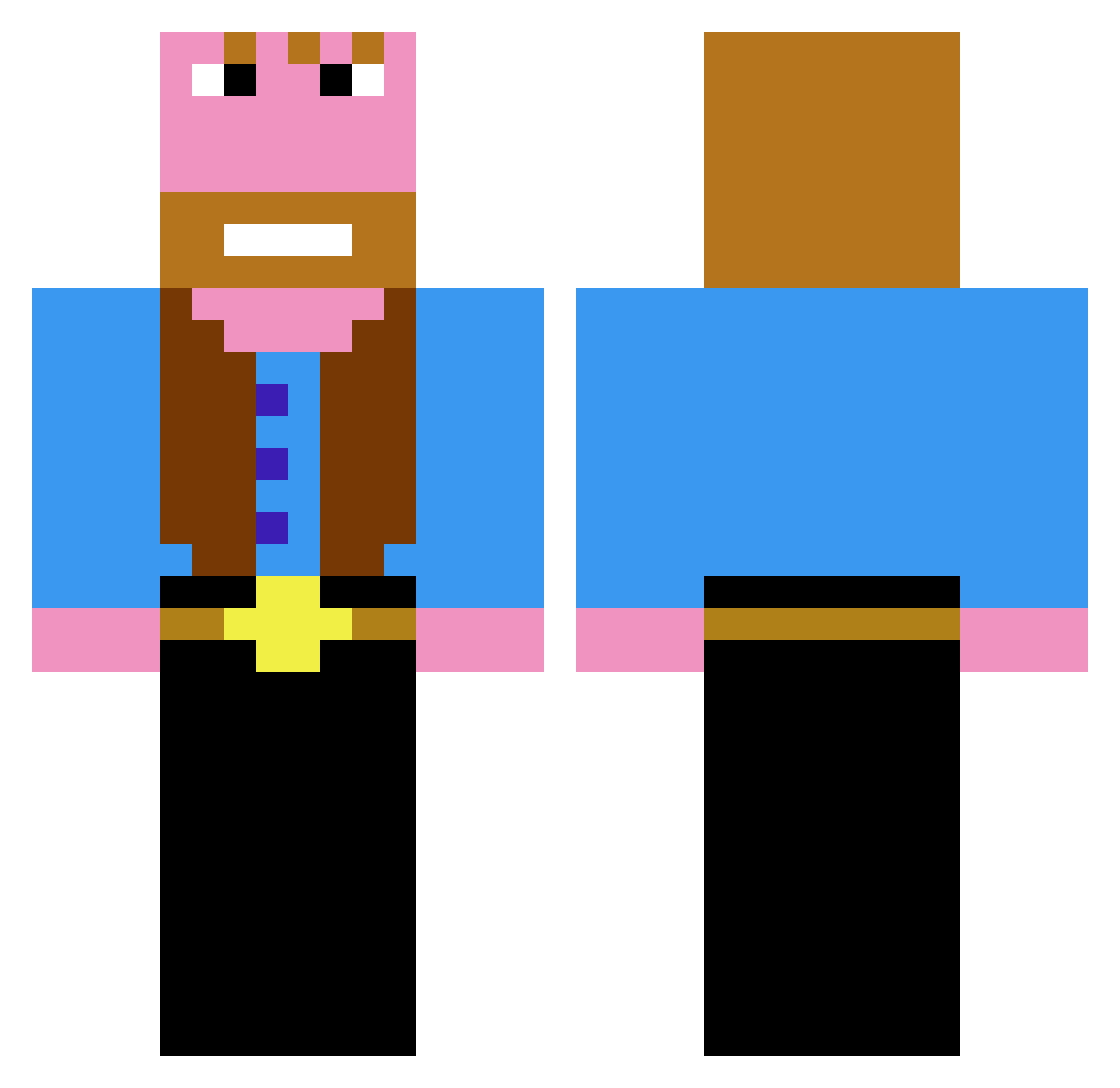 Torn30 Minecraft skin, front and back view