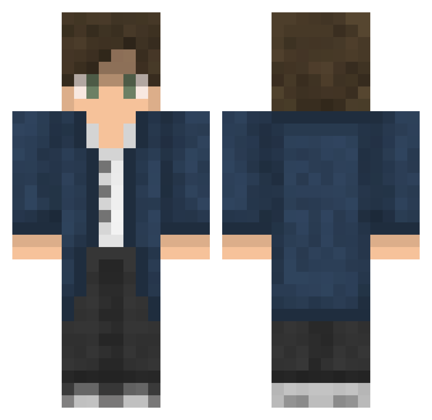 TKPG Minecraft skin, front and back view