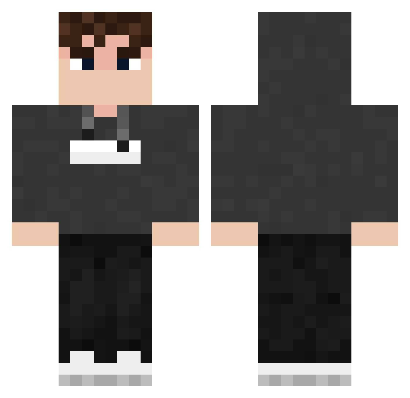 Pokorson Minecraft skin, front and back view