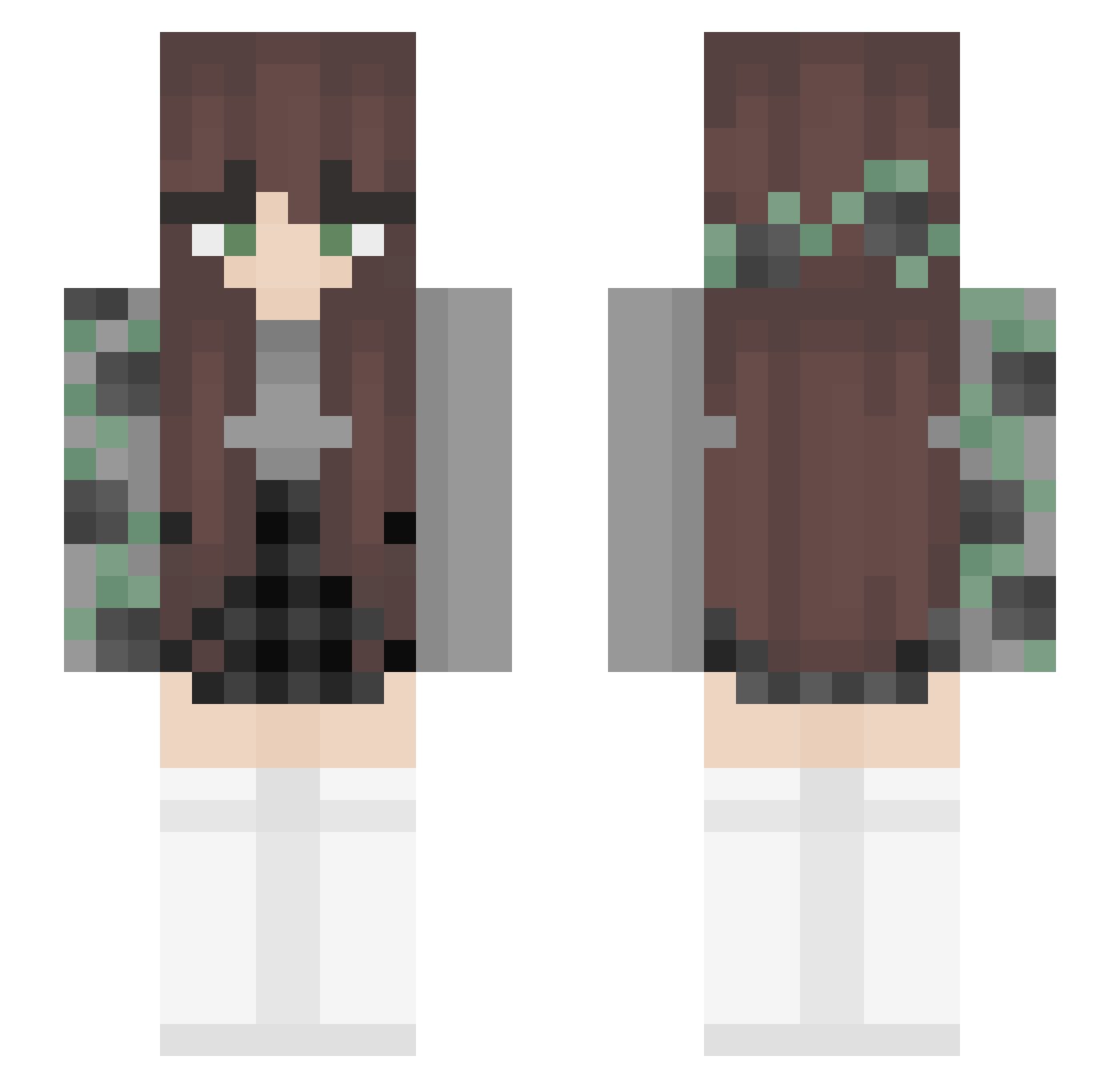 MilkandCookayys Minecraft skin, front and back view