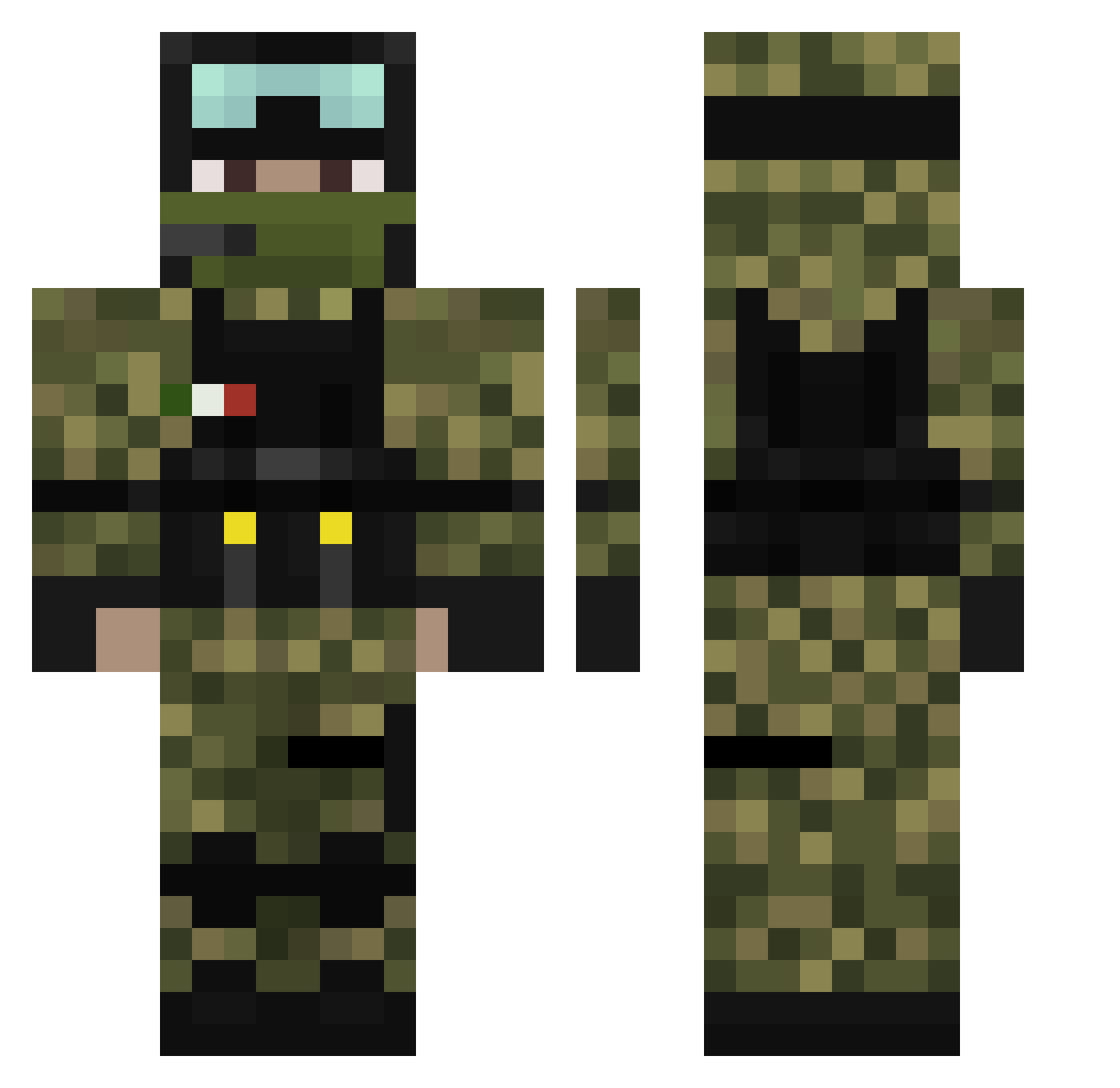 Mrko28 Minecraft skin, front and back view
