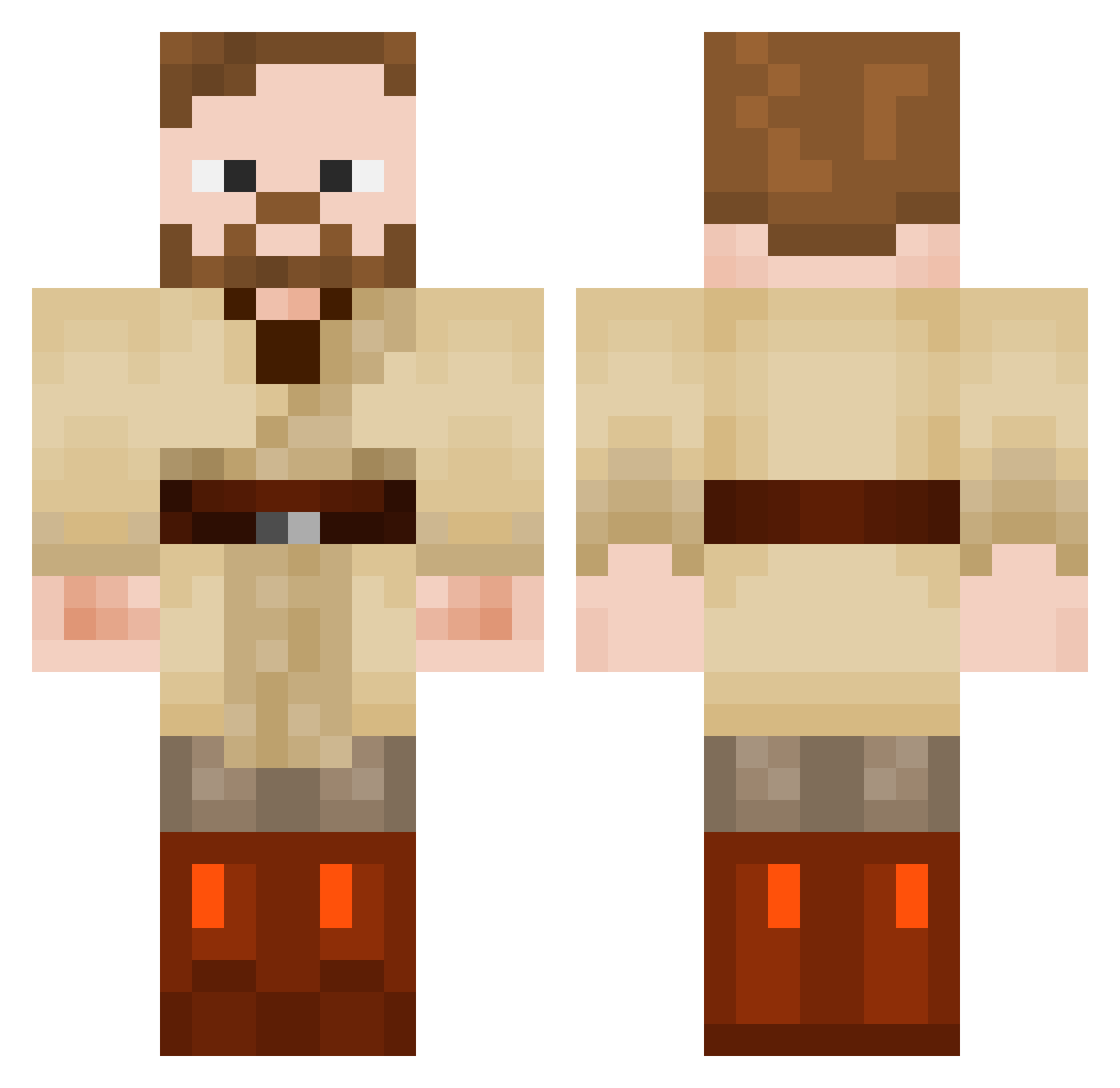 mislin Minecraft skin, front and back view