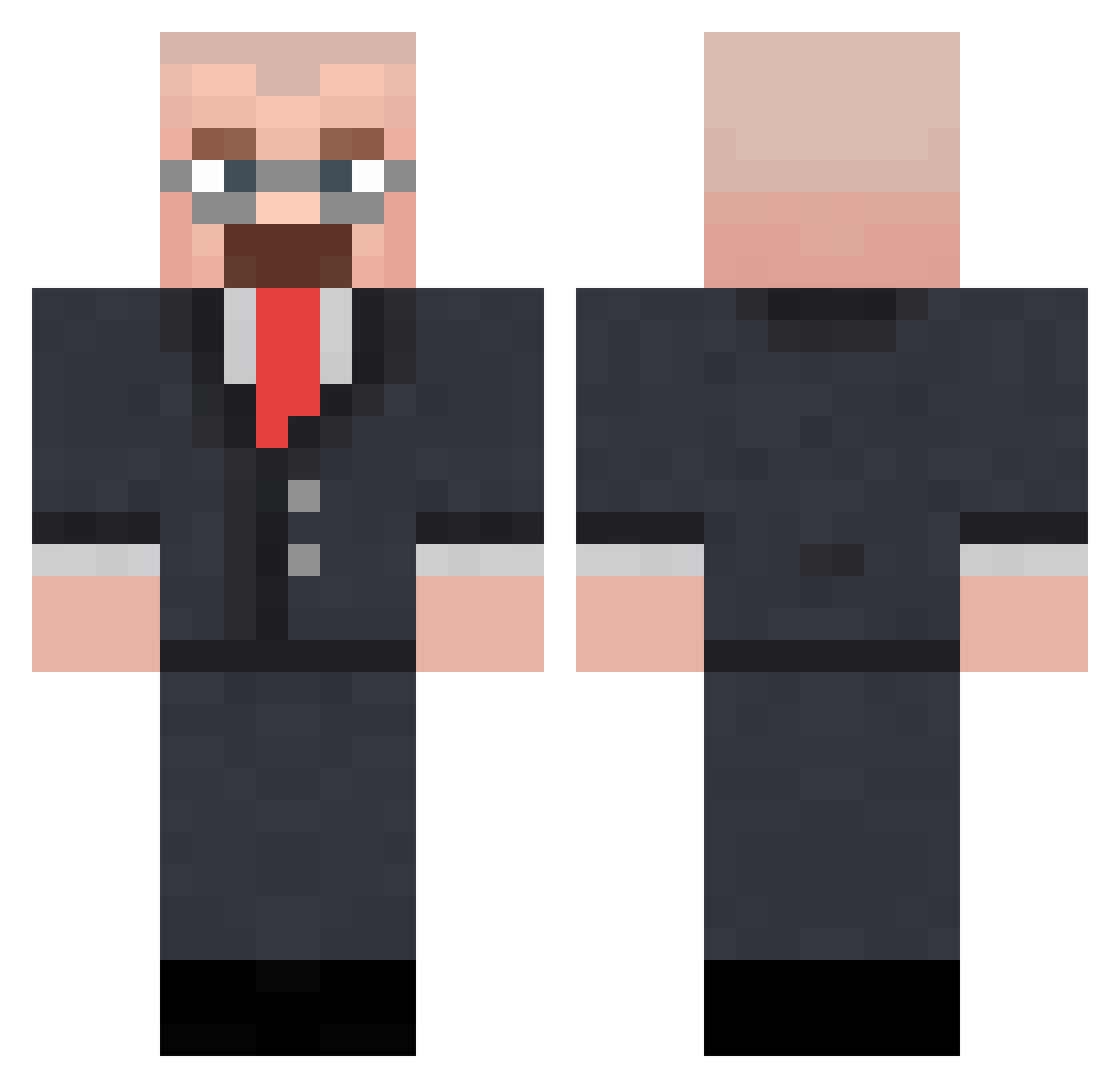 Survivorkole Minecraft skin, front and back view