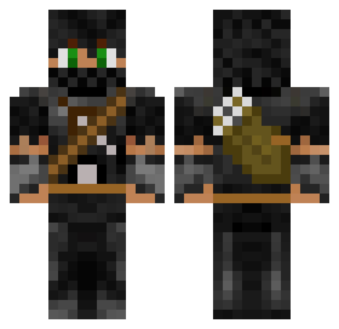 Loke1104 Minecraft skin, front and back view