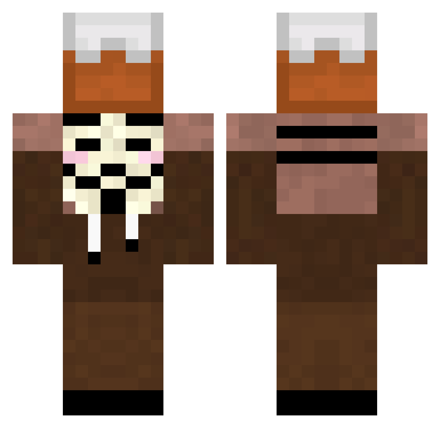 Chaco Minecraft skin, front and back view