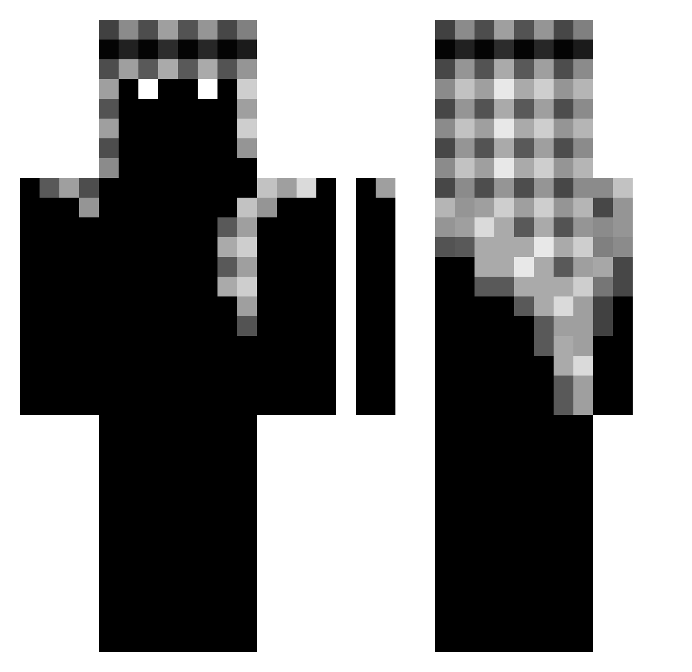trippletsahur Minecraft skin, front and back view