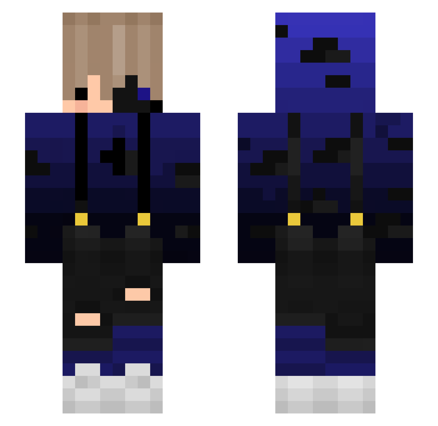 versichxrt Minecraft skin, front and back view