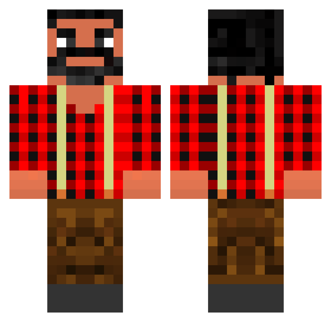 P_DIDDY_2016 Minecraft skin, front and back view