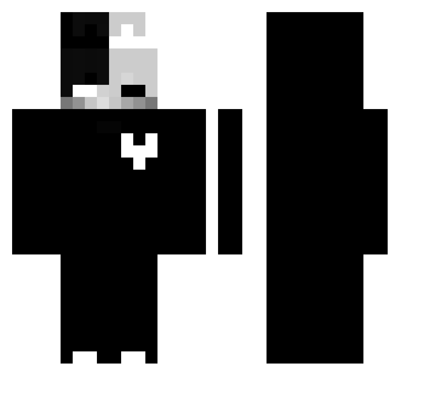 Baianojkkk Minecraft skin, front and back view