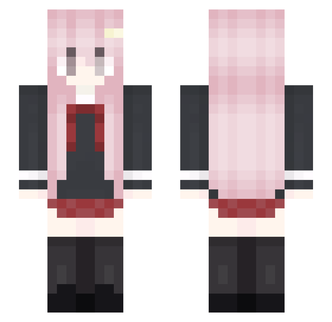 shhphie Minecraft skin, front and back view
