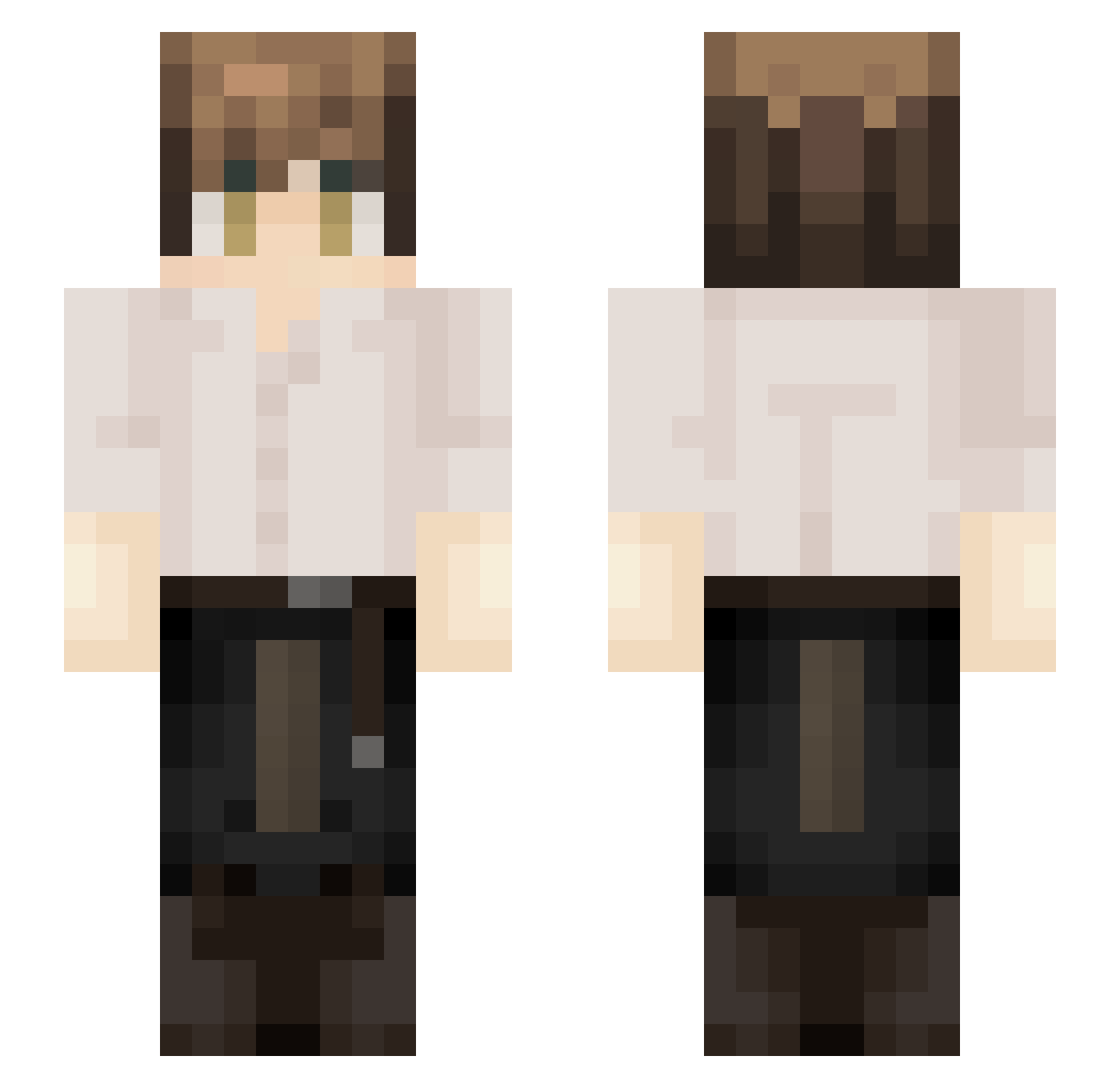JTMessenger Minecraft skin, front and back view