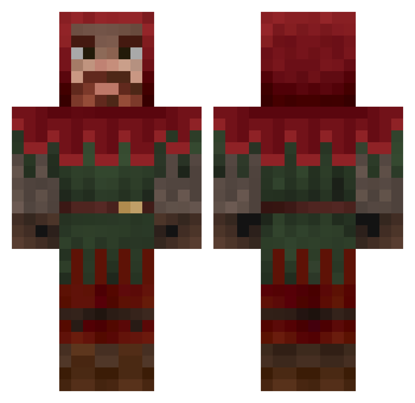 TheStalk3r Minecraft skin, front and back view