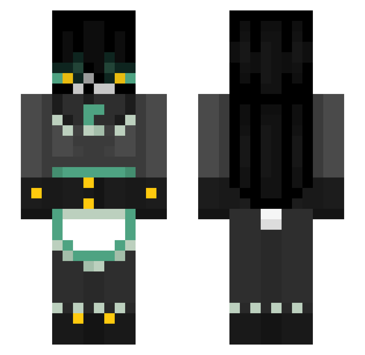 Honteei Minecraft skin, front and back view