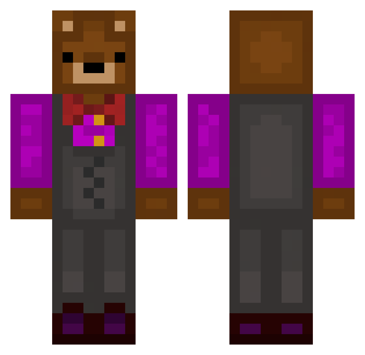 eatbugsformuscle Minecraft skin, front and back view