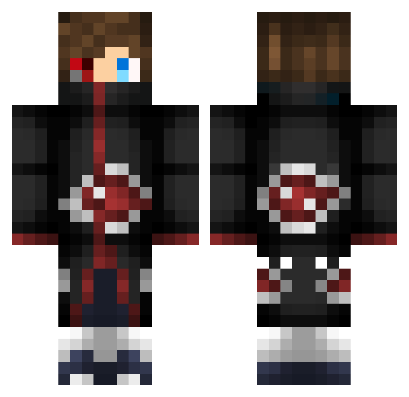 AugustRainnn Minecraft skin, front and back view