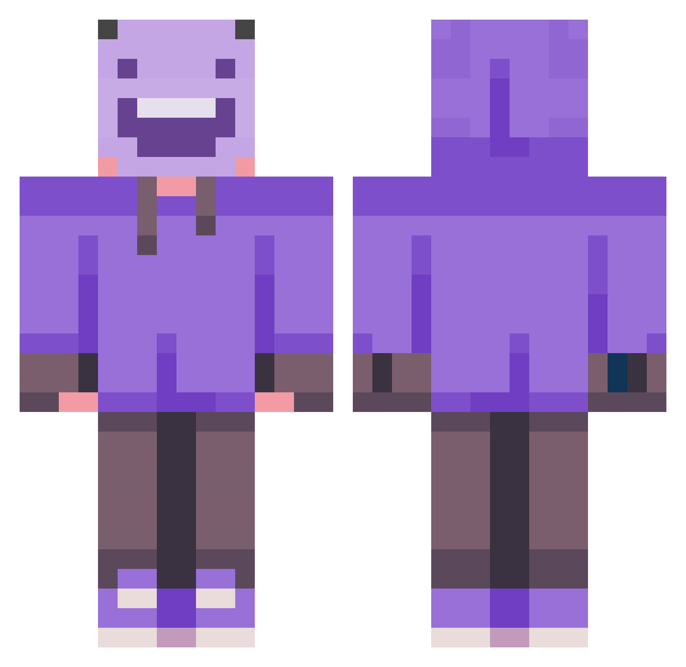 TYPECITO Minecraft skin, front and back view