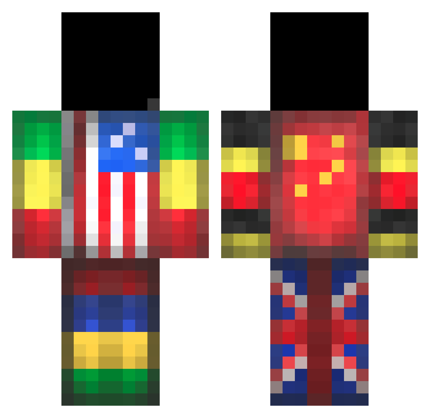 Maxime Minecraft skin, front and back view