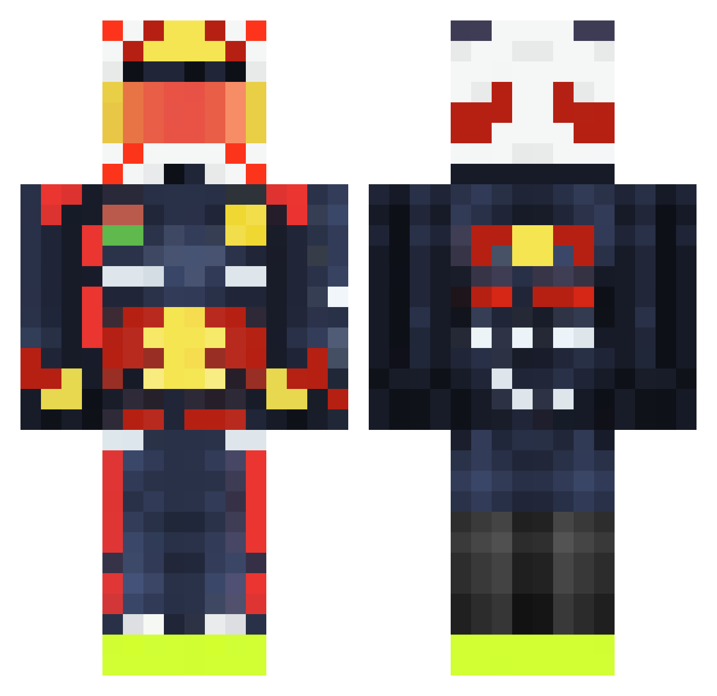 HMAhn Minecraft skin, front and back view