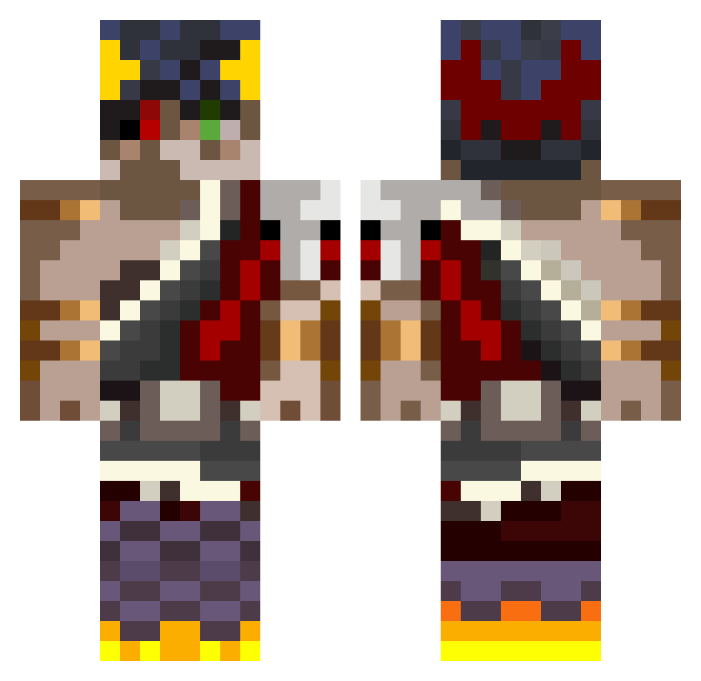 rage_quitter Minecraft skin, front and back view