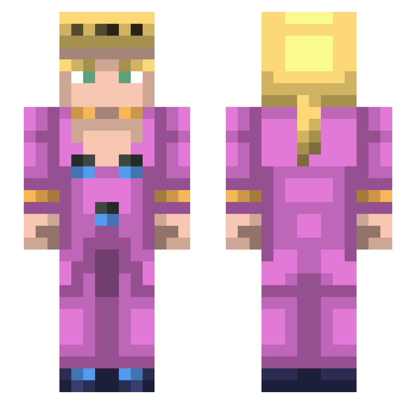 1nanc Minecraft skin, front and back view