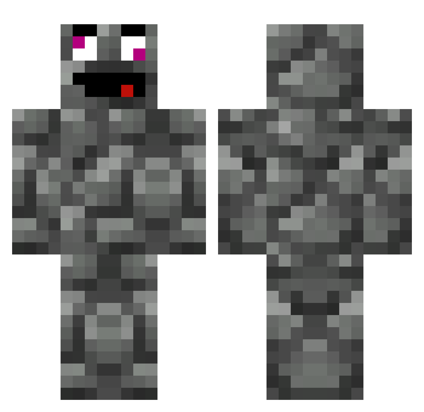 Correctly Minecraft skin, front and back view