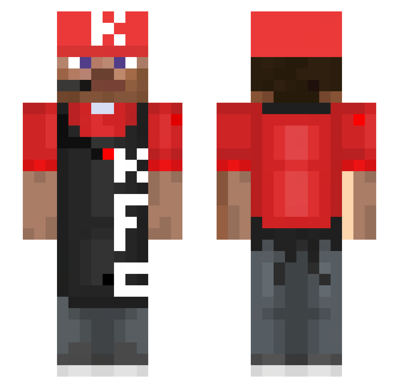 nasaxXD Minecraft skin, front and back view