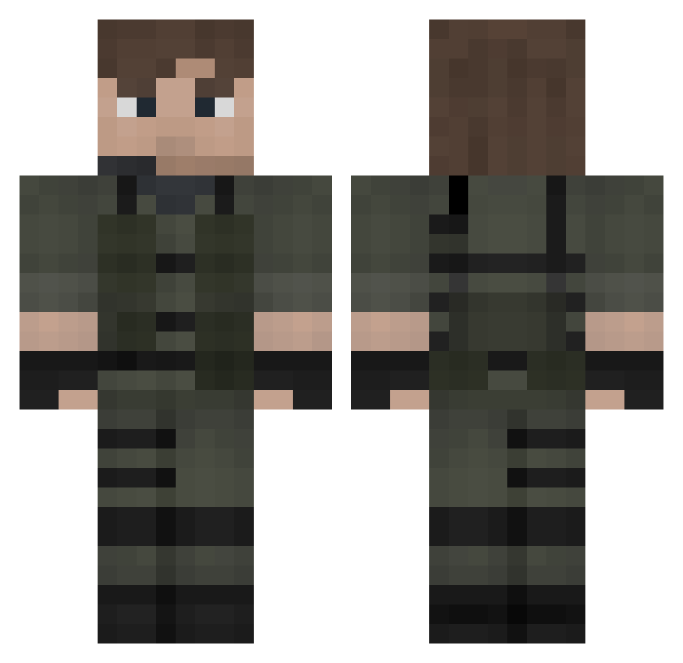 Squire_Word Minecraft skin, front and back view