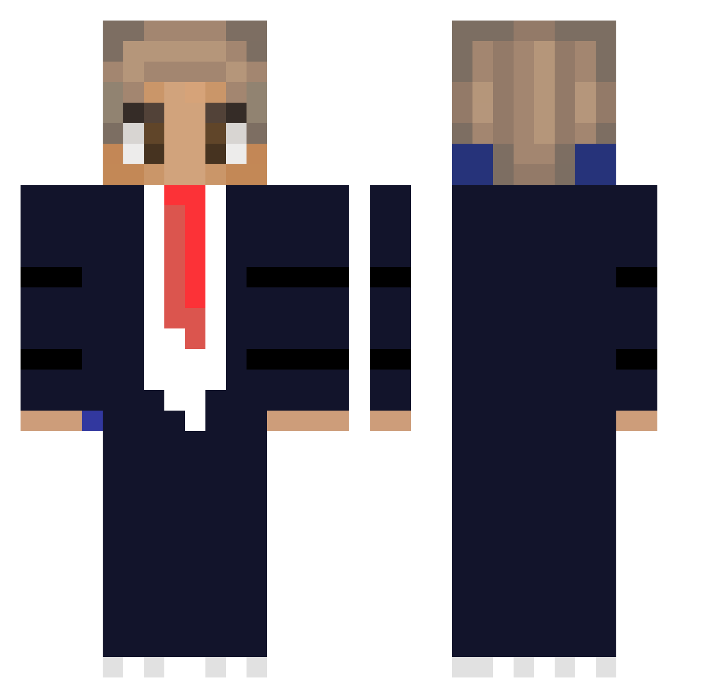 NetFreak Minecraft skin, front and back view
