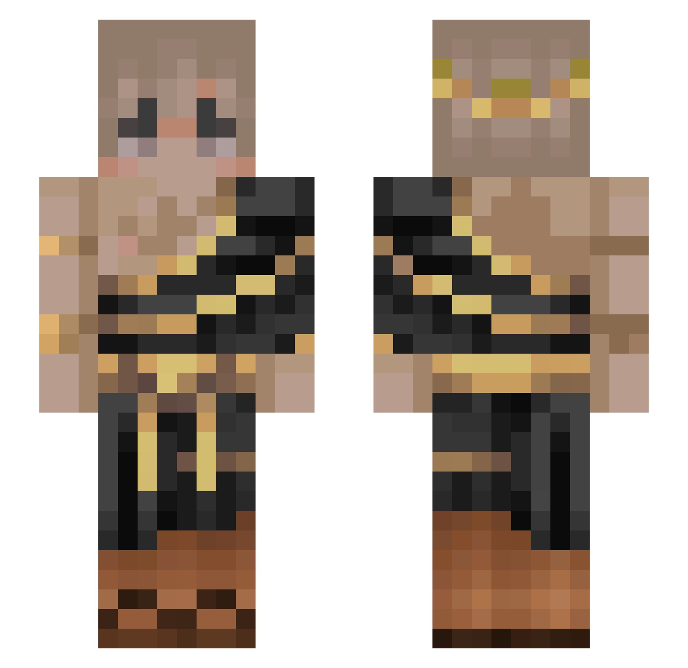 OblongCypres Minecraft skin, front and back view
