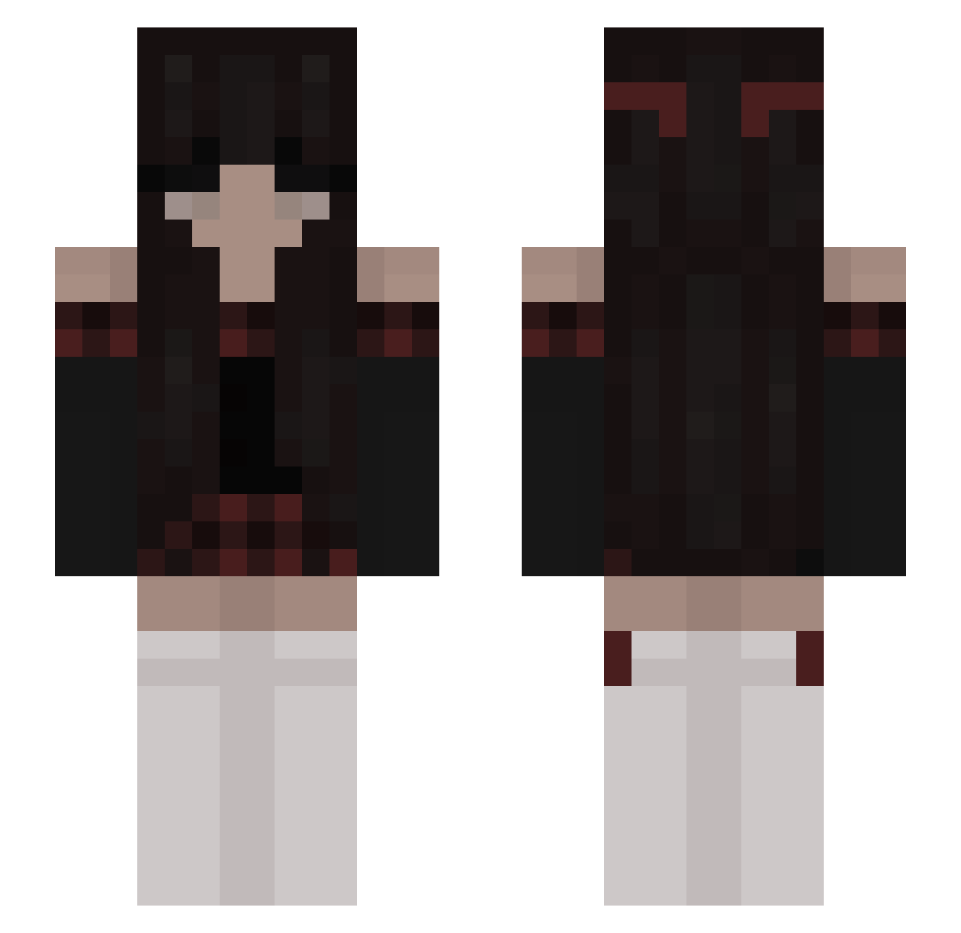 TickleMePls Minecraft skin, front and back view