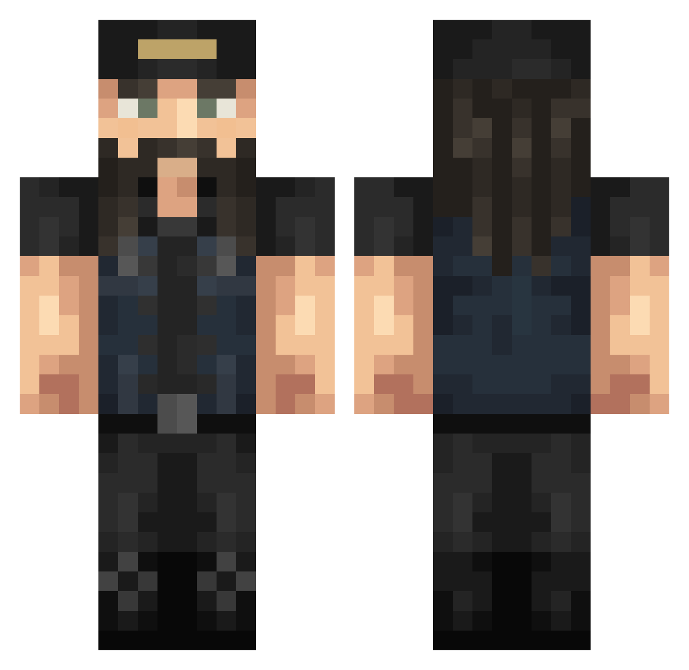 HagovMetal Minecraft skin, front and back view