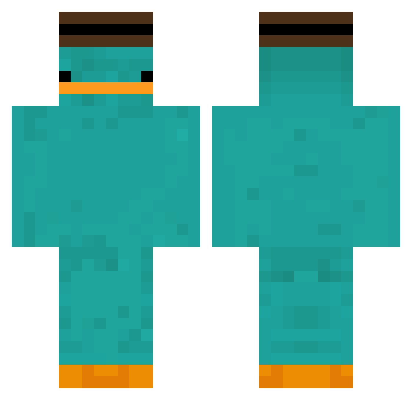 stefeyswrld Minecraft skin, front and back view