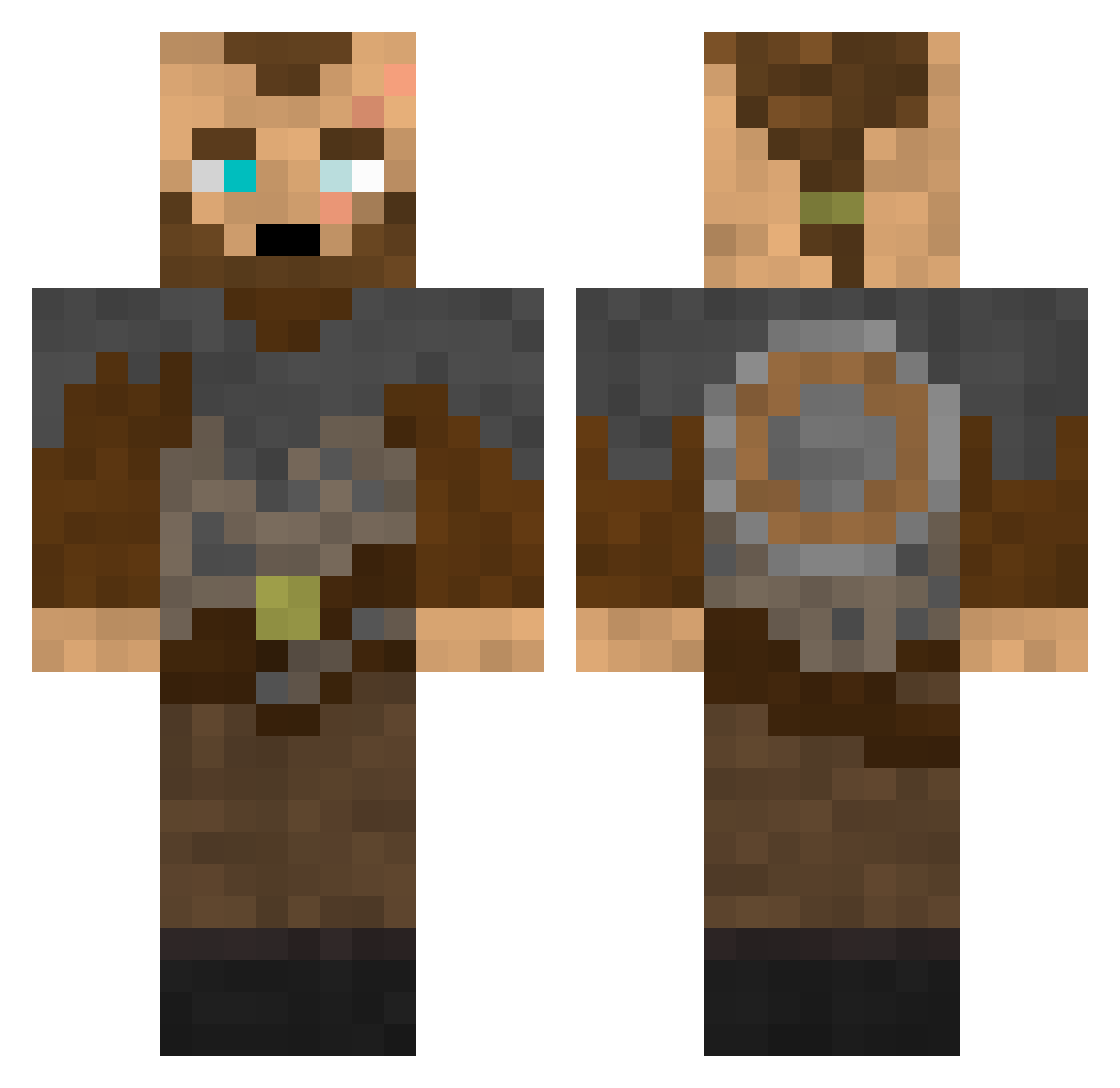 Swartran Minecraft skin, front and back view