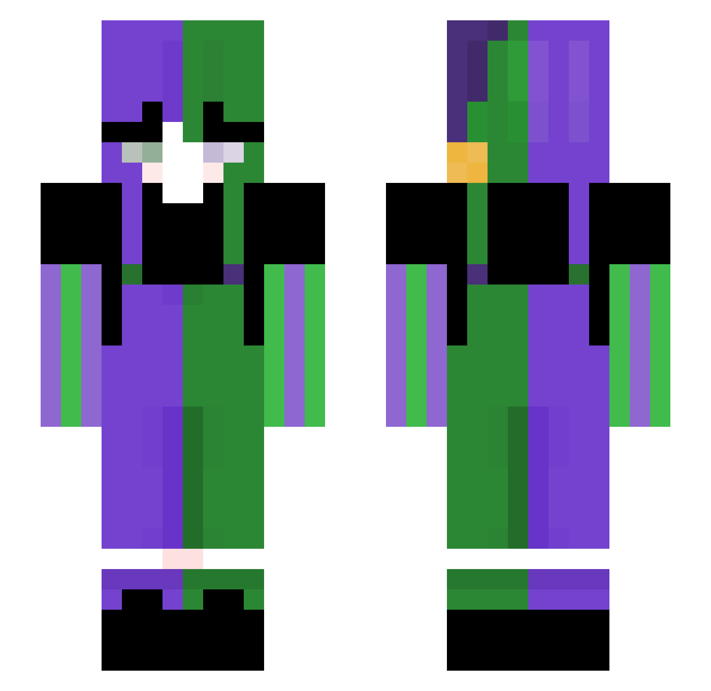 M0n1q Minecraft skin, front and back view
