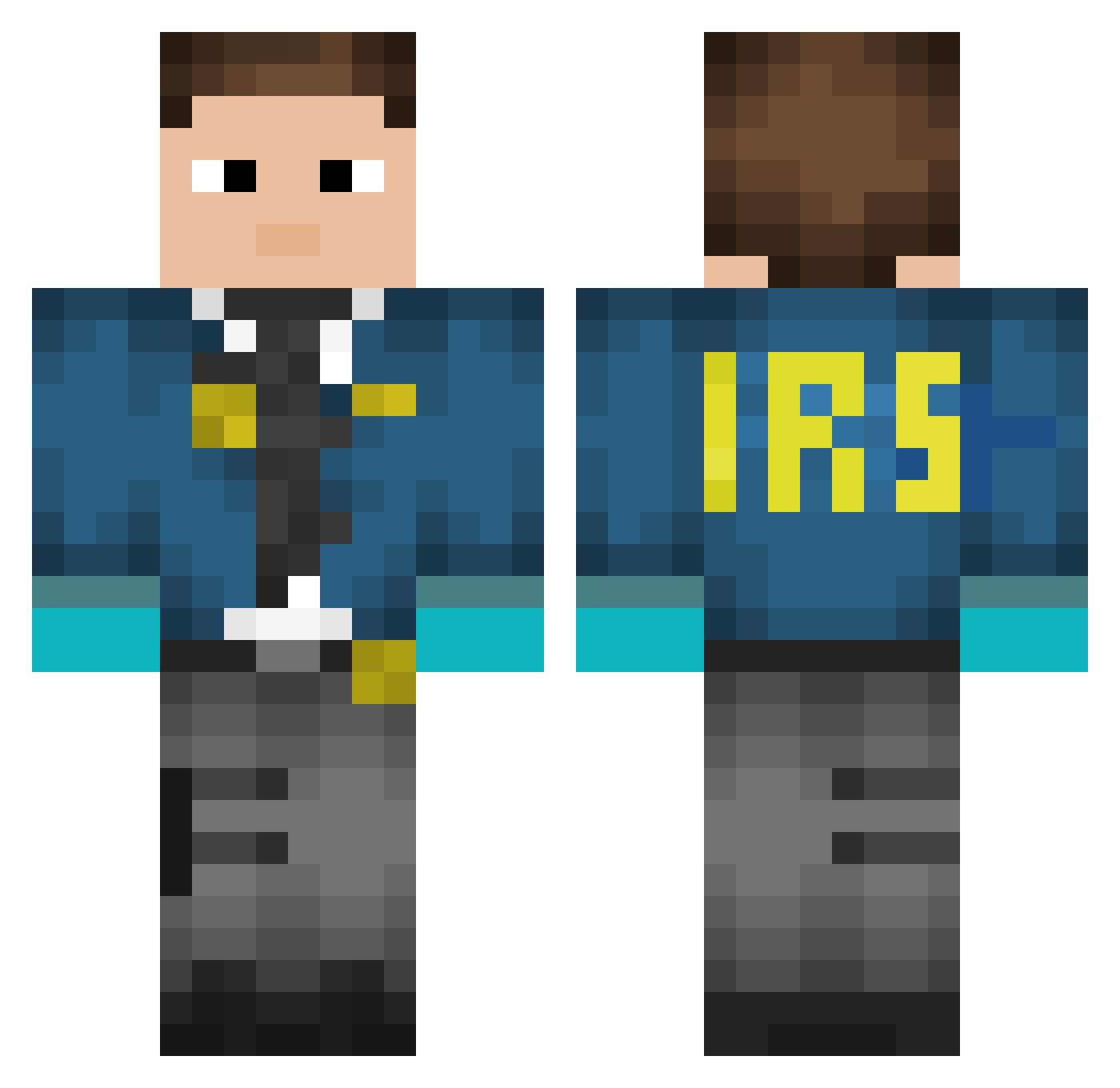 Dr_Schnuffel Minecraft skin, front and back view