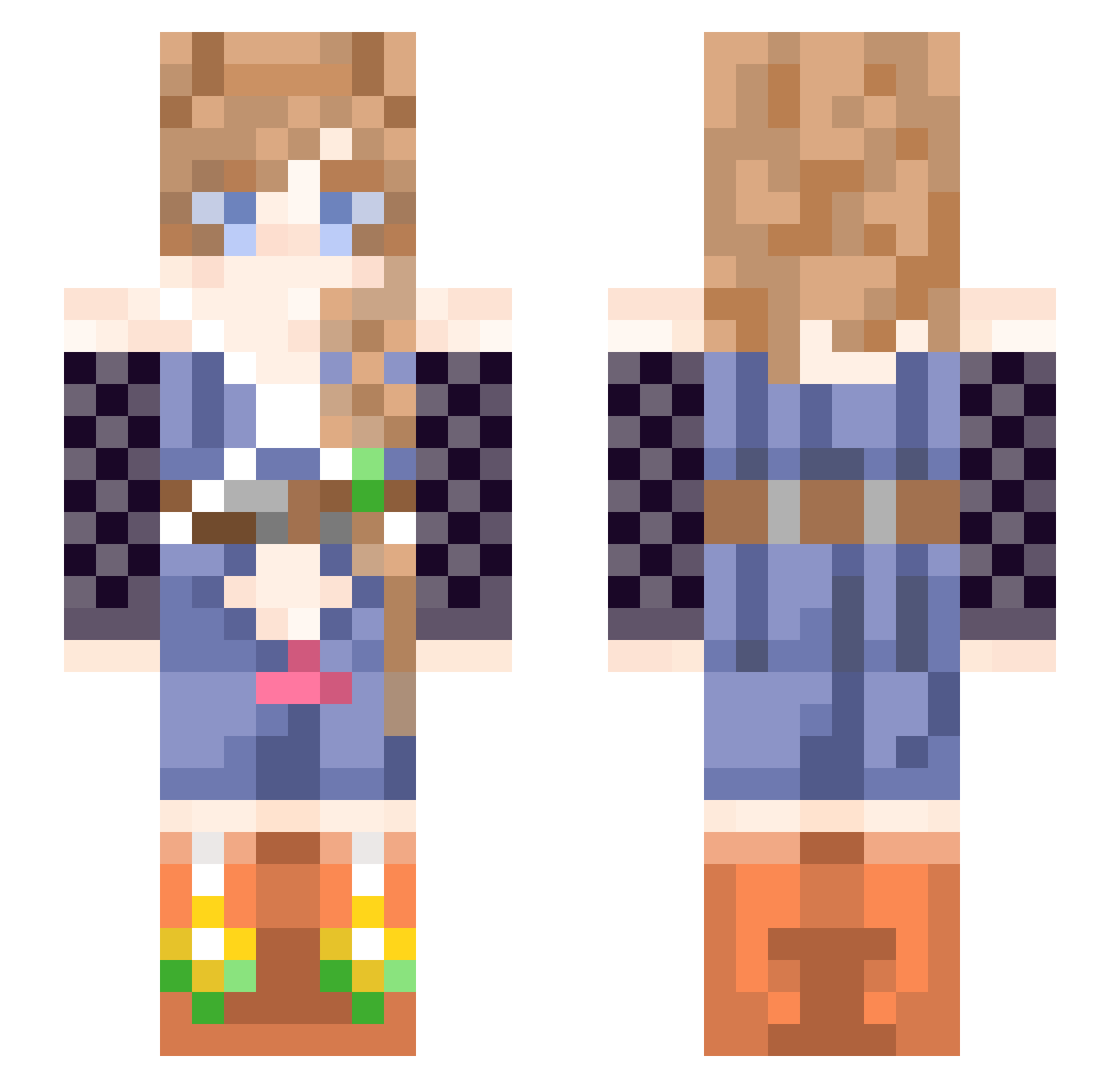 EnderAsher Minecraft skin, front and back view