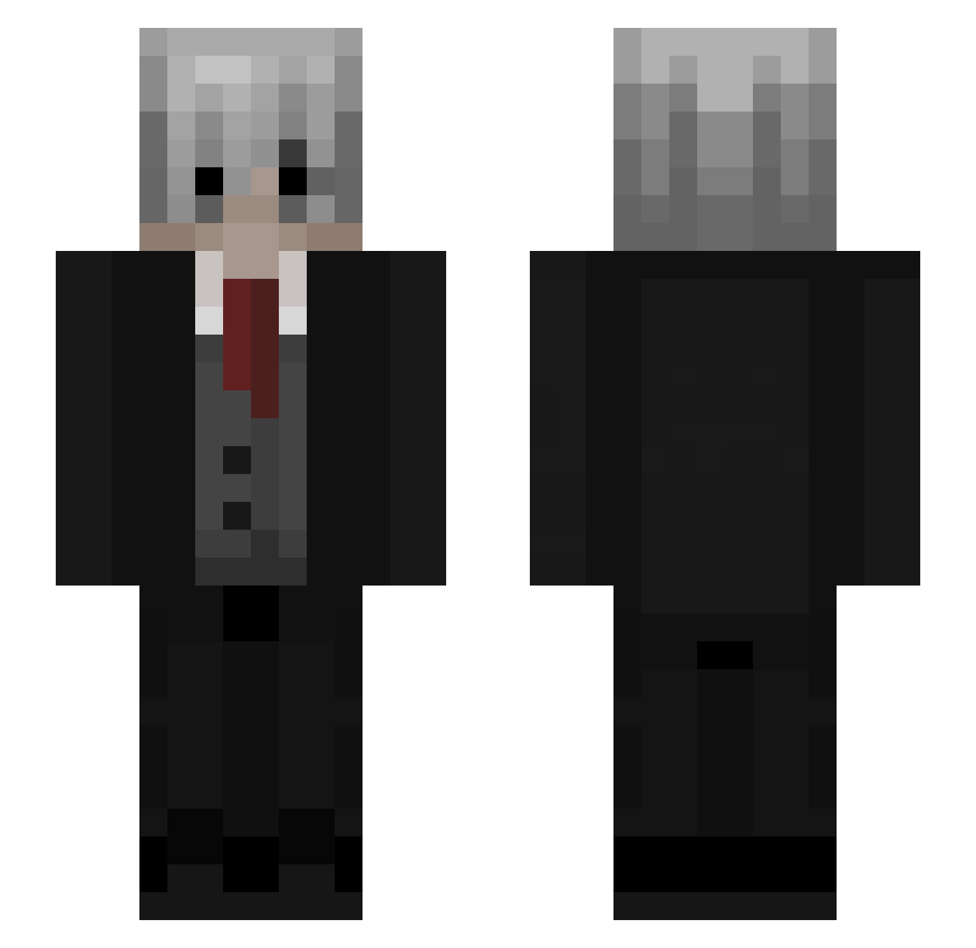 Infernally Minecraft skin, front and back view