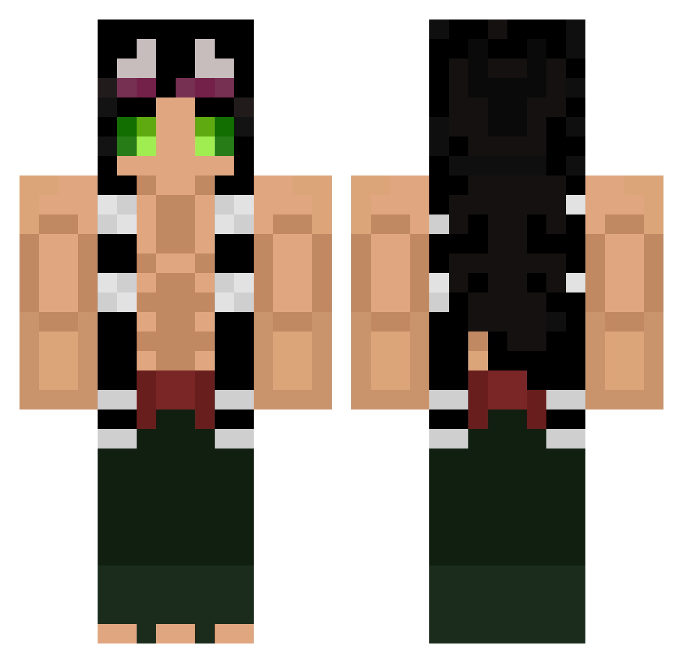 bobacla Minecraft skin, front and back view